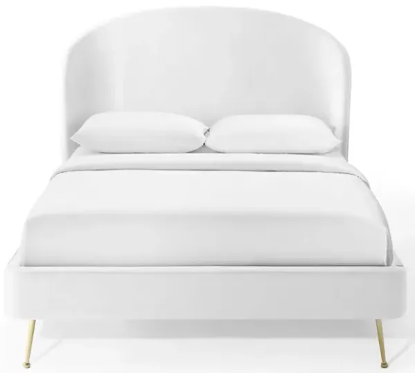 Mira Upholstered Performance Velvet Queen Platform Bed