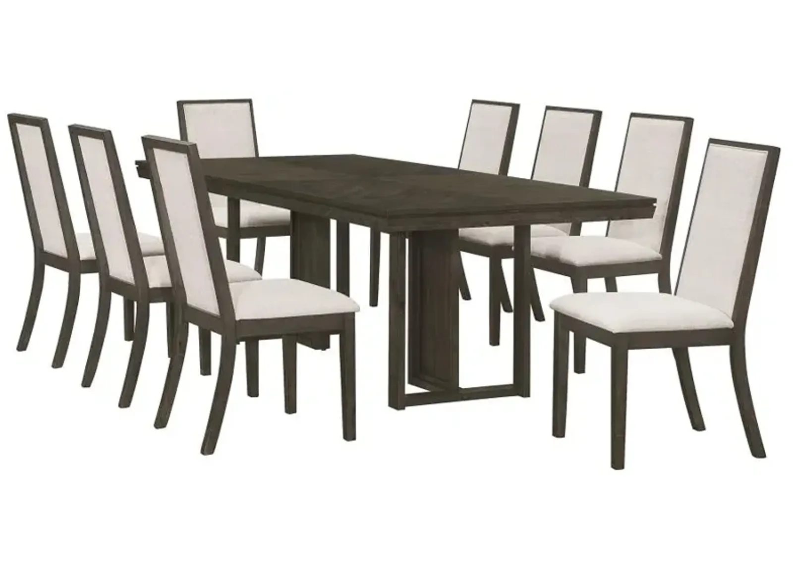 Kelly 9-piece Rectangular Dining Table Set Beige and Dark Grey