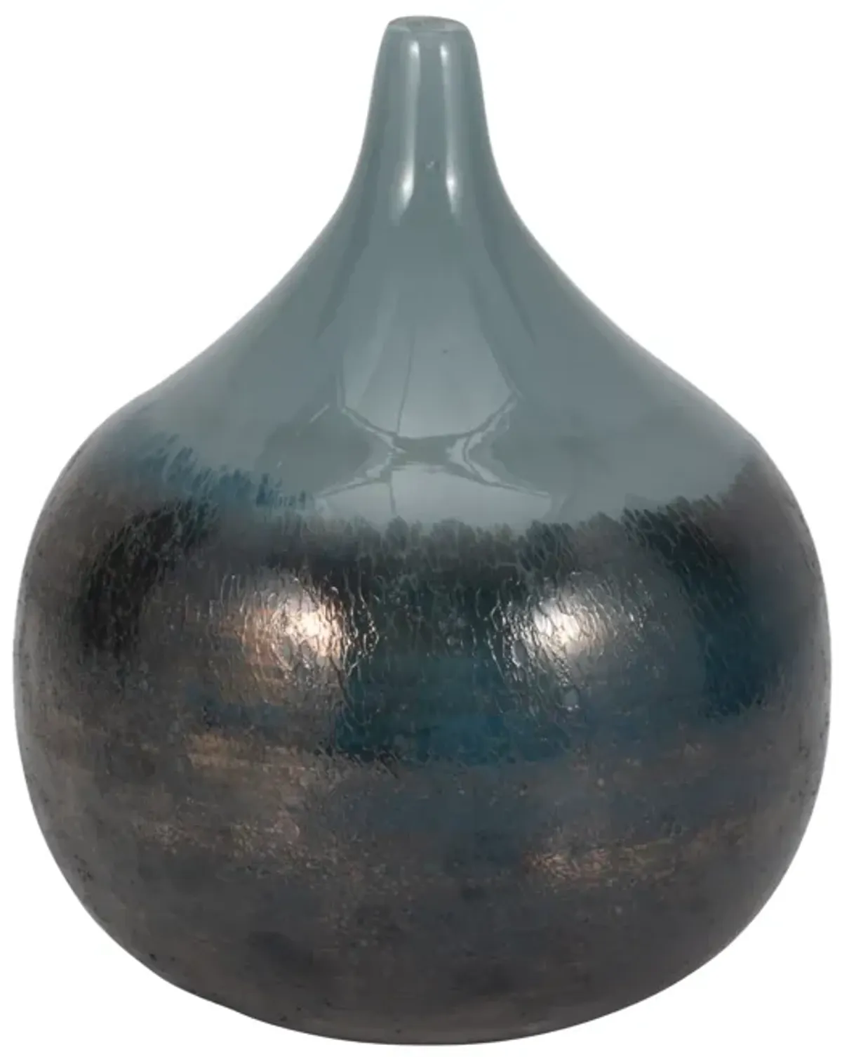 Glass, 10" 2-tone Metallic Vase, Sea Green