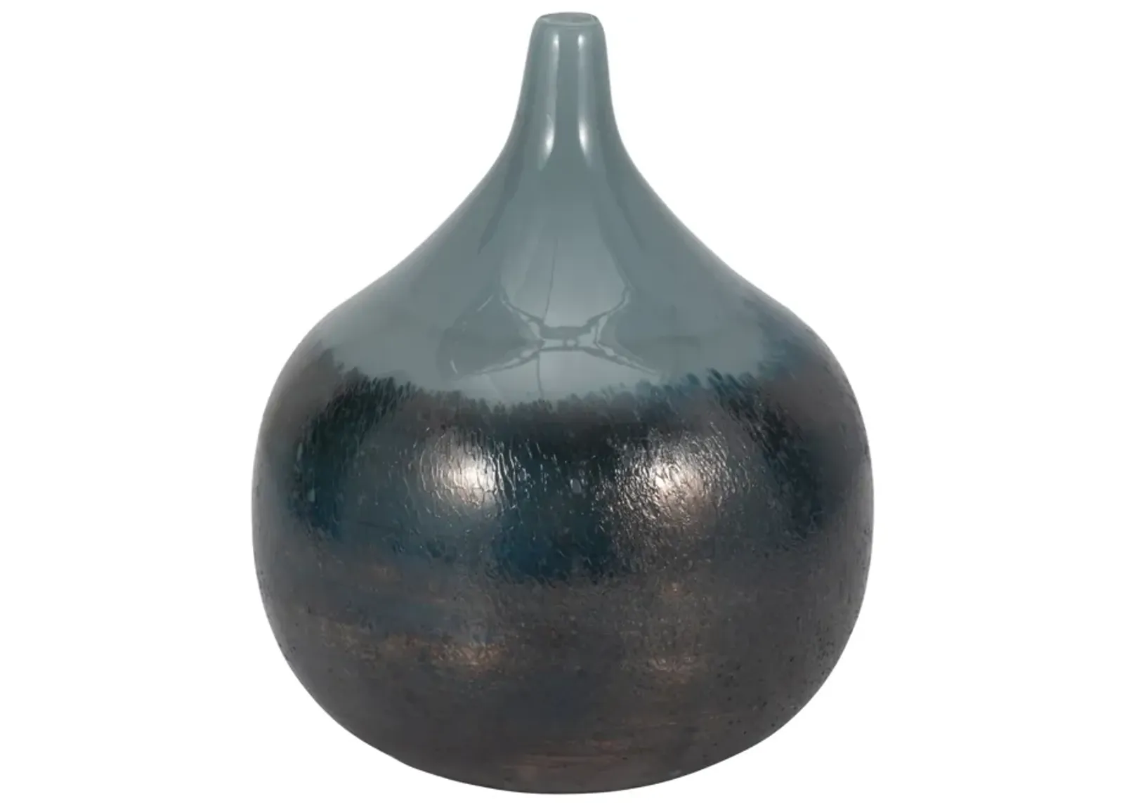 Glass, 10" 2-tone Metallic Vase, Sea Green