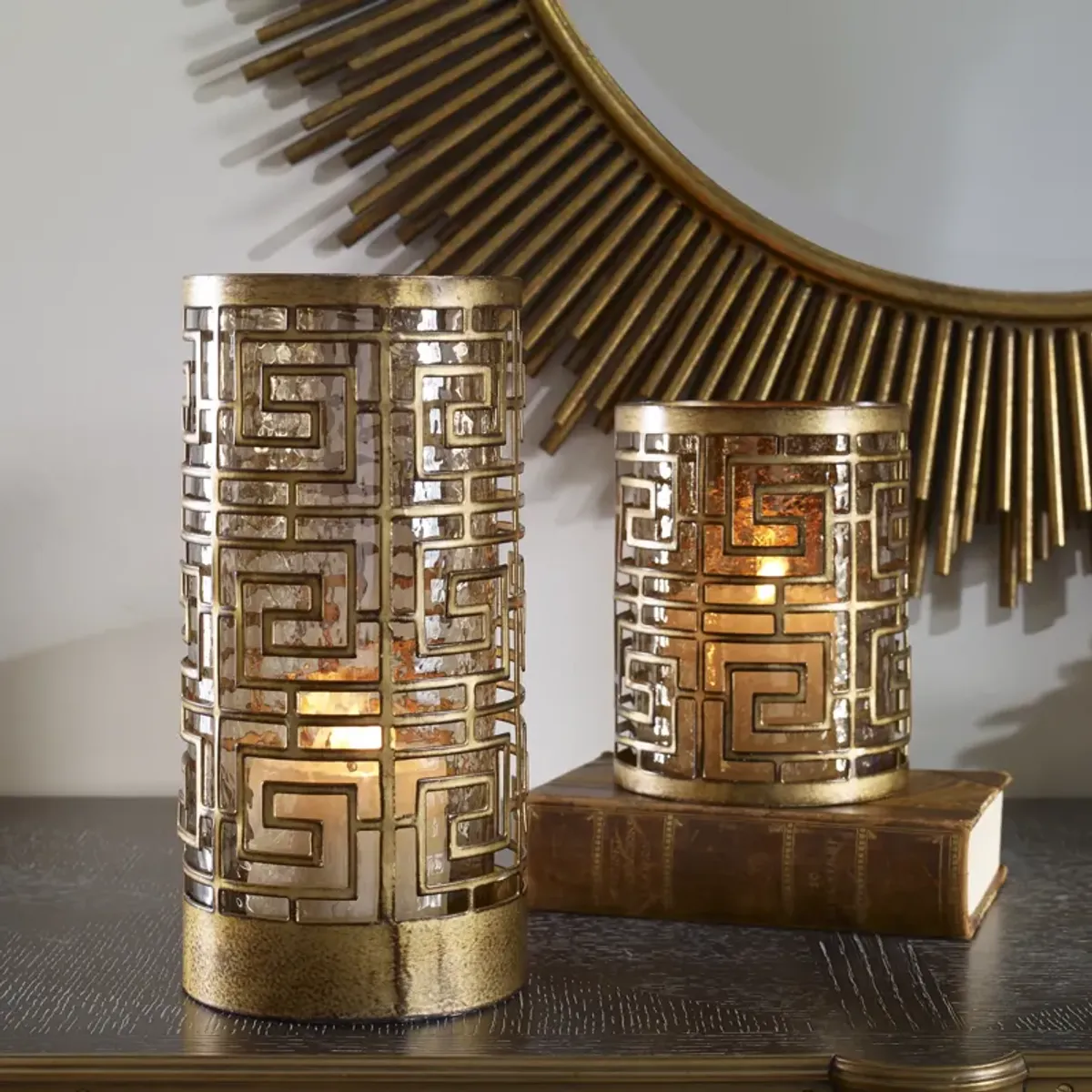 Ruhi Hurricane Candleholders, S/2