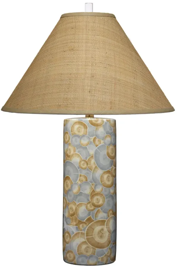 Serene Ceramic Table Lamp with Raffia Shade