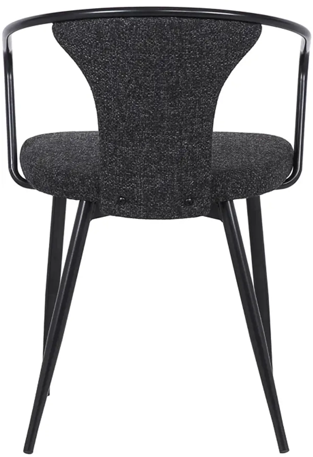 Francis Contemporary Dining Chair in Black Powder Coated Finish and Black Fabric