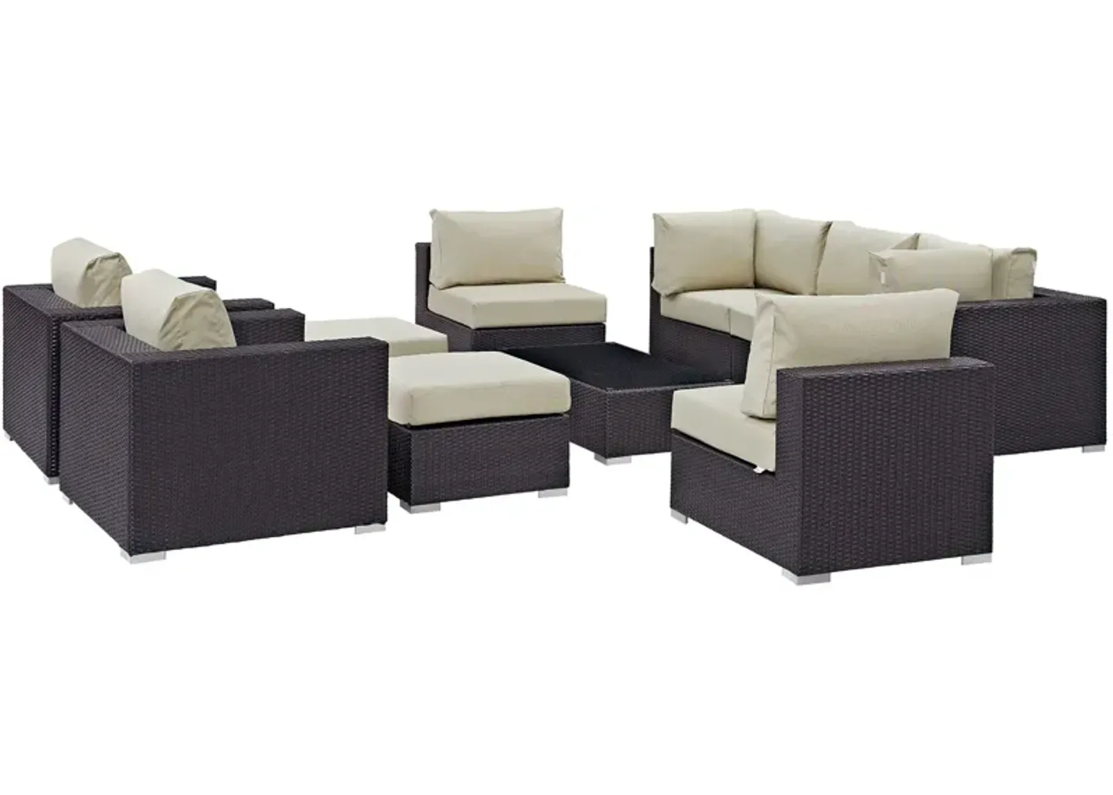 Convene 10 Piece Outdoor Patio Sectional Set