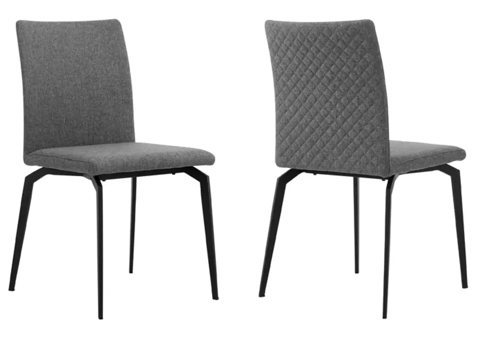 Lyon Gray Fabric and Metal Dining Room Chairs - Set of 2