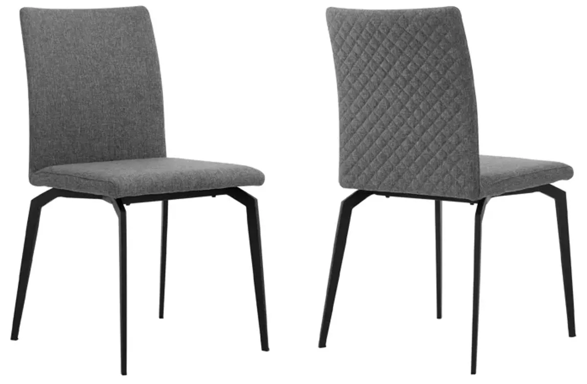 Lyon Gray Fabric and Metal Dining Room Chairs - Set of 2