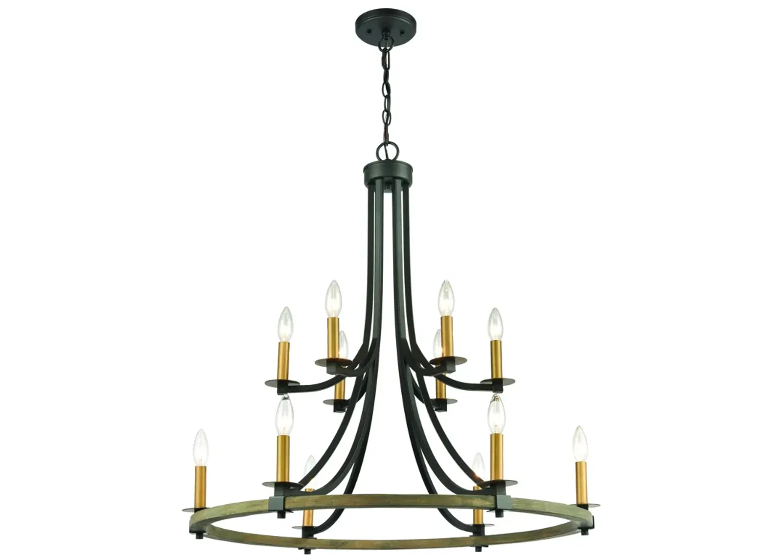 Woodbridge 32" Wide 12-Light Chandelier - Matte Black