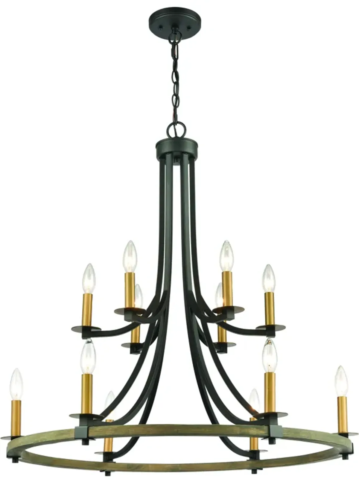 Woodbridge 32" Wide 12-Light Chandelier - Matte Black