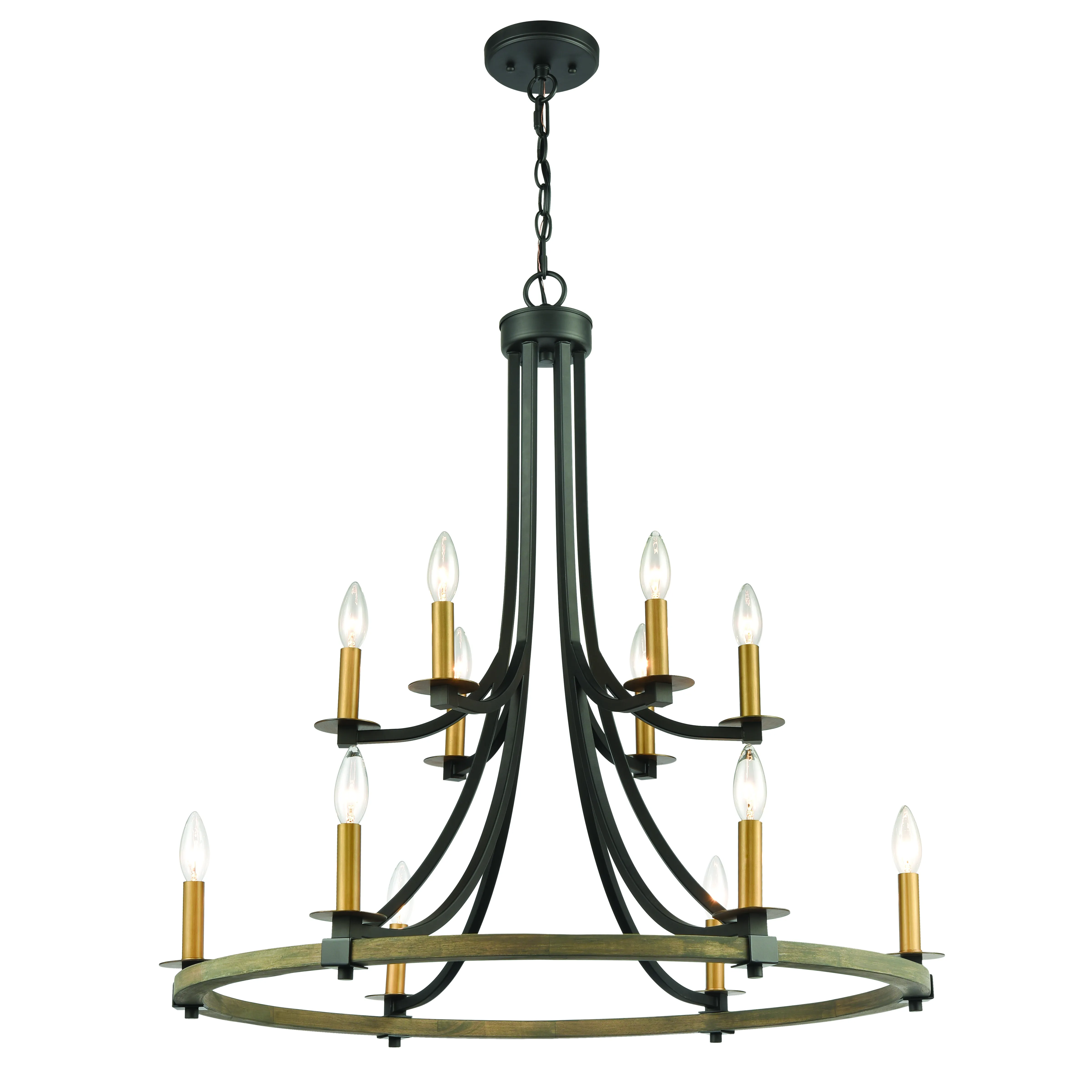 Woodbridge 32" Wide 12-Light Chandelier - Matte Black