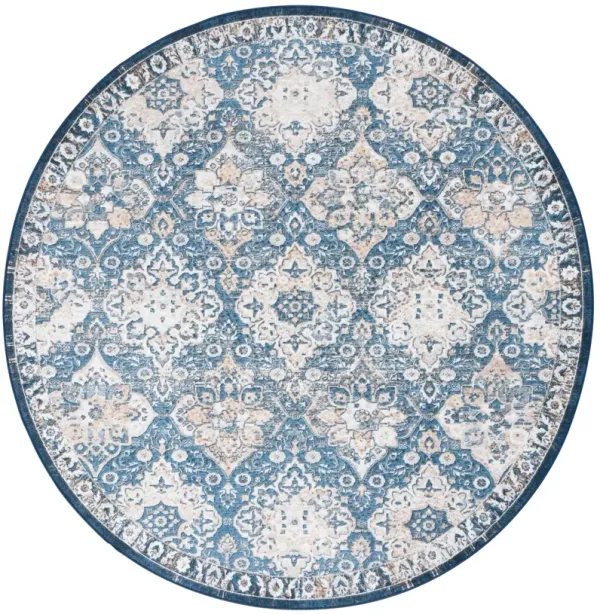 ORLANDO 752 BLUE  6'-7' x 6'-7' Round Round Rug