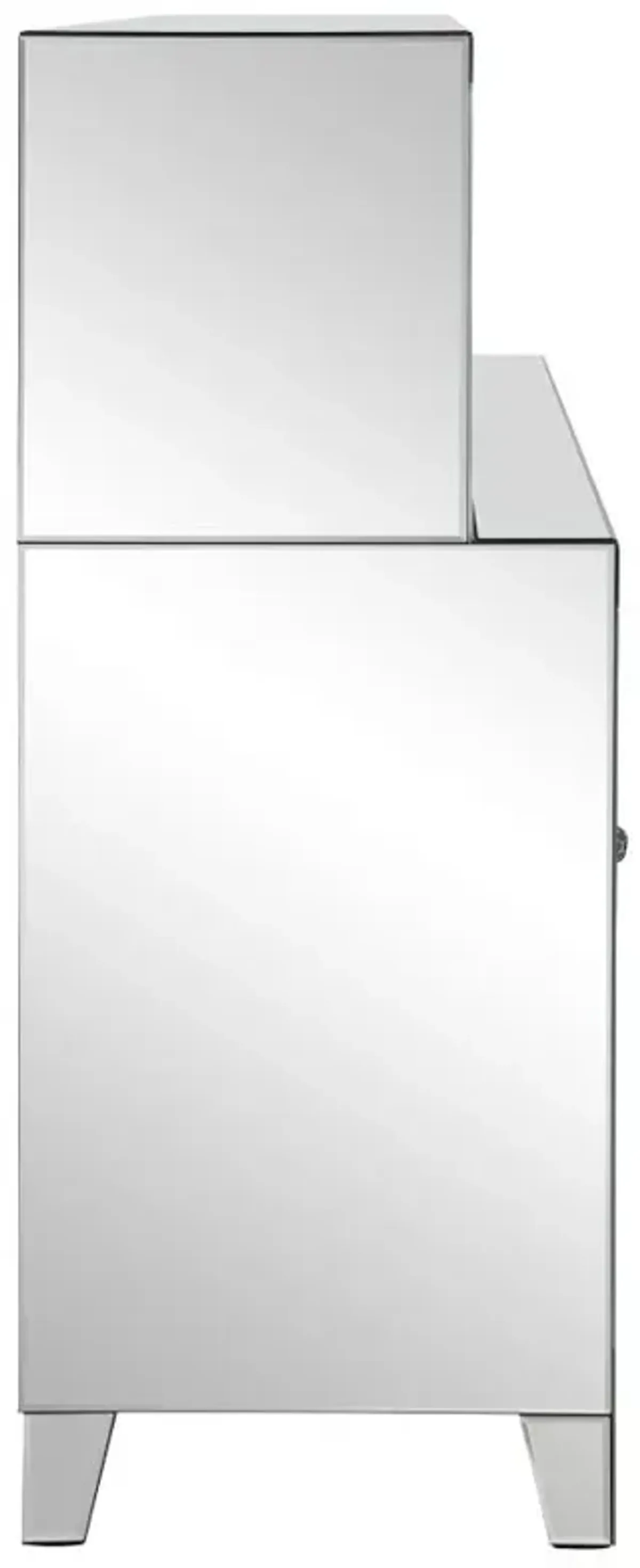 Yvaine 2-door Mirrored Wine Cabinet with Faux Crystal Inlay Silver