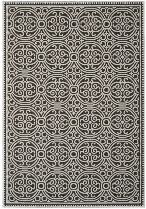 Safavieh BEACH HOUSE Collection BHS134A-6 Light Grey / Charcoal 6'-7" X 9'-2"