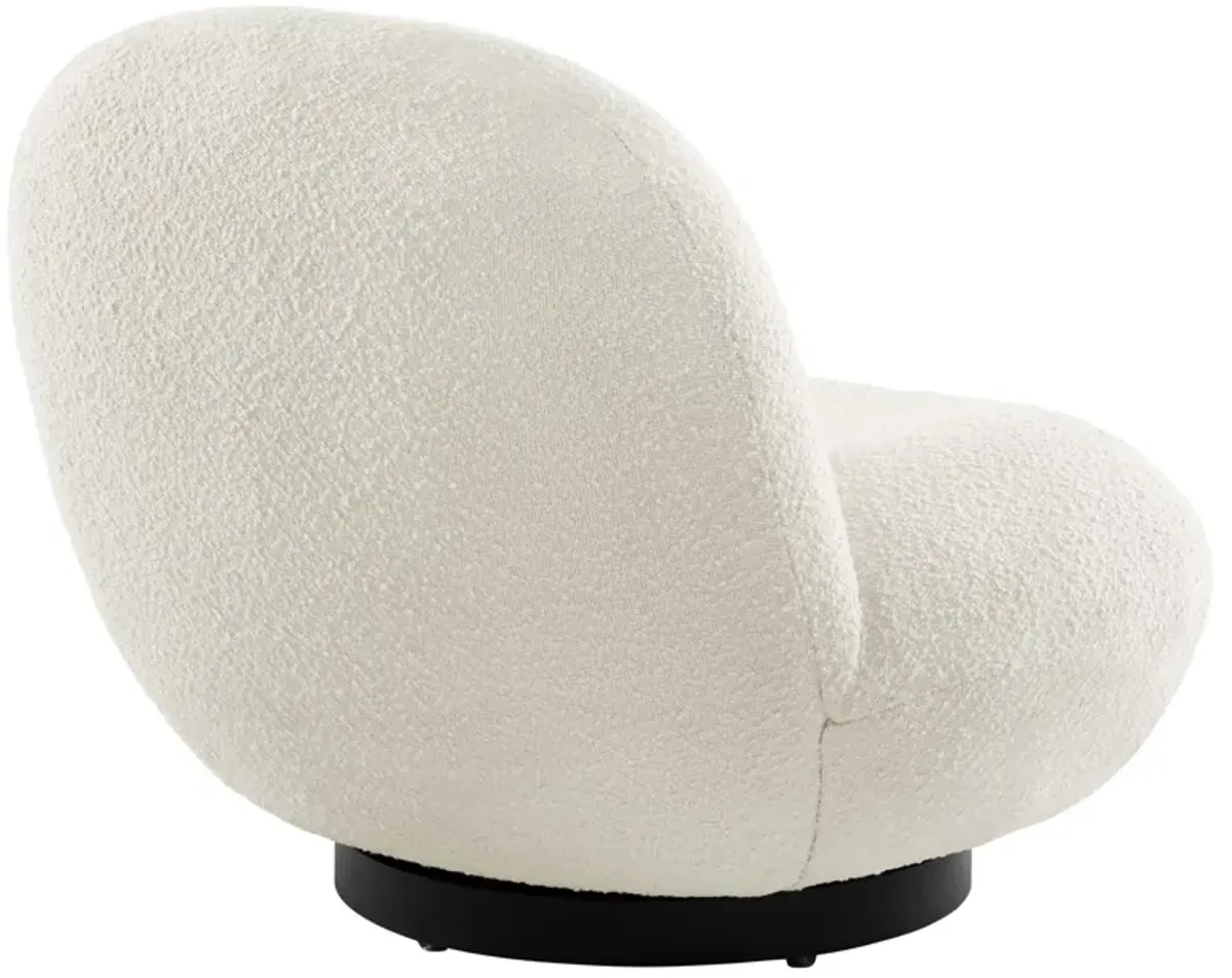 Kindred Boucle Upholstered Upholstered Fabric Swivel Chair