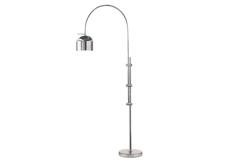 Arc Floor Lamp With Metal Shade (Polished Nickel)