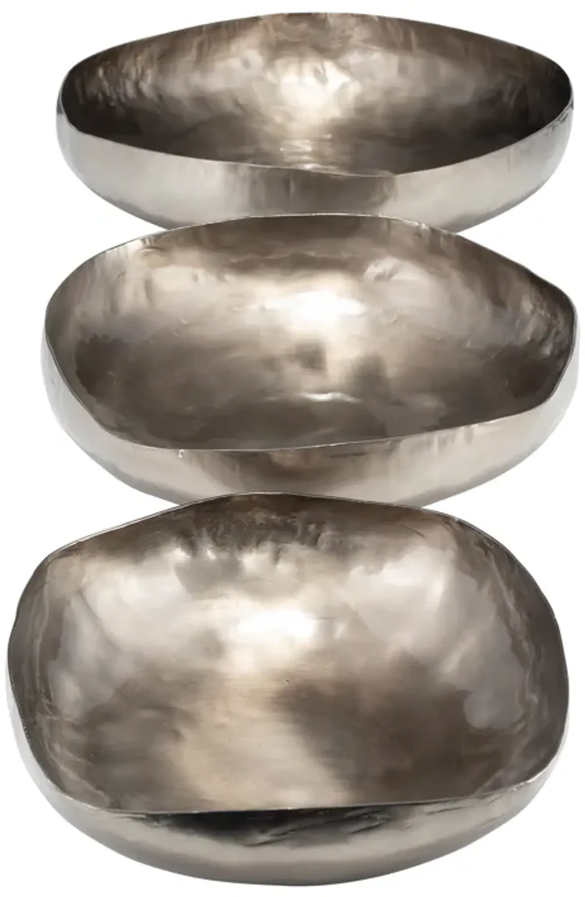 S/3 11/14/17"d Metal, Organic Shaped Bowls, Bronze