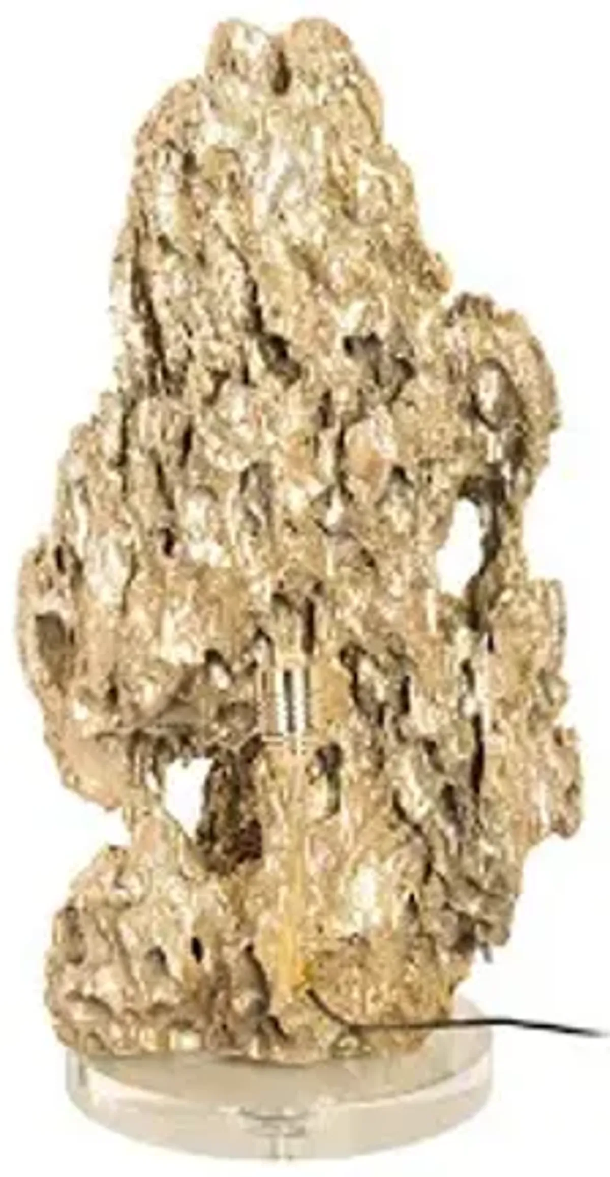 stalagmite lamp polished brass, md, glass base, assorted size and shape