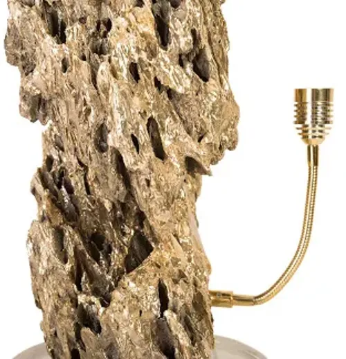 stalagmite lamp polished brass, md, glass base, assorted size and shape