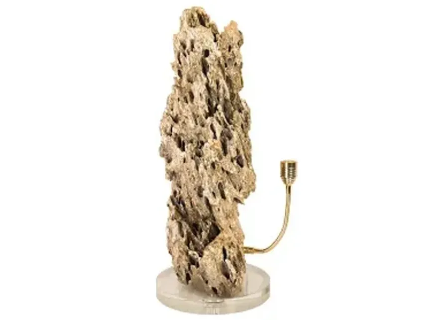 stalagmite lamp polished brass, md, glass base, assorted size and shape