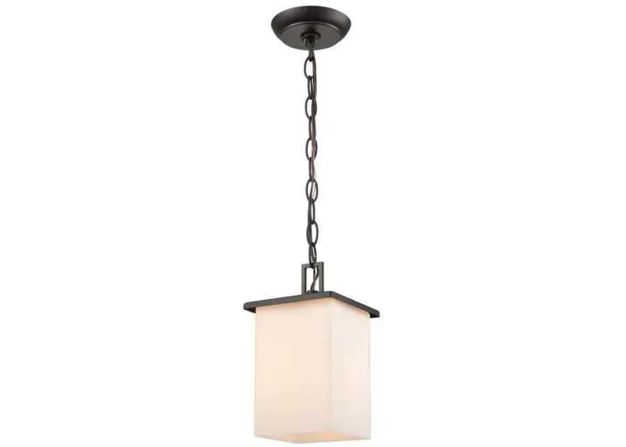 Broad Street 5.5" Wide 1-Light Outdoor Pendant - Textured Matte Black