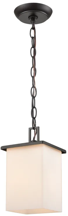 Broad Street 5.5" Wide 1-Light Outdoor Pendant - Textured Matte Black