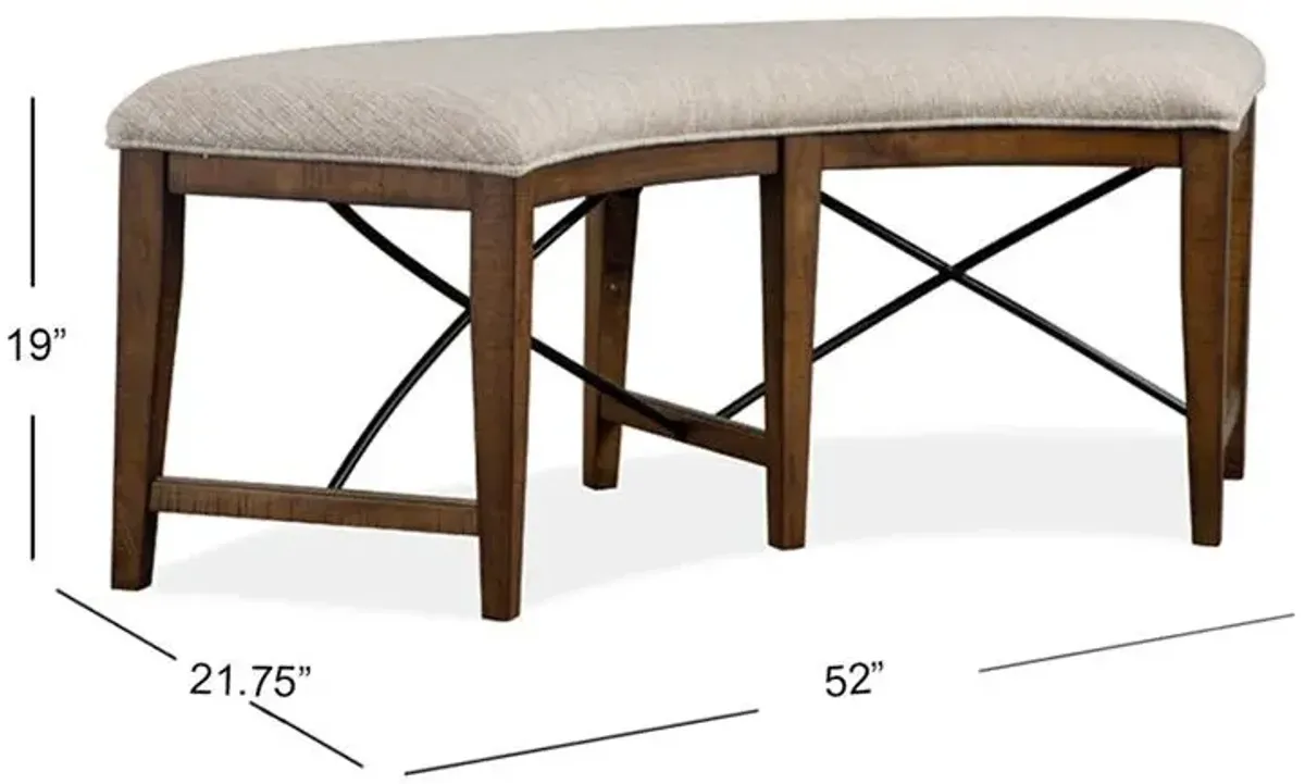 Curved Bench w/Upholstered Seat