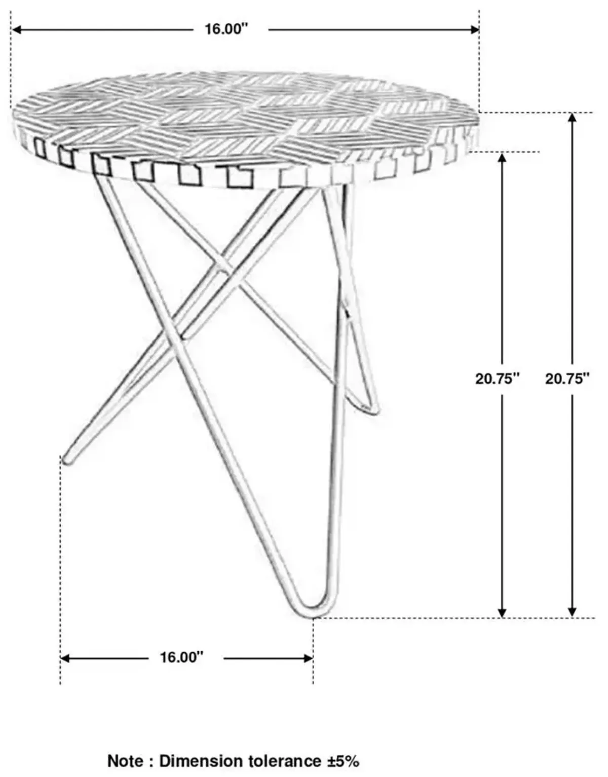 Xenia Round Accent Table with Hairpin Legs