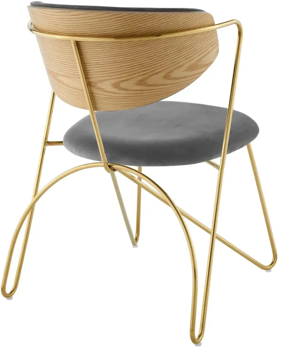 Prevail Gold Stainless Steel Dining and Accent Performance Velvet Chair