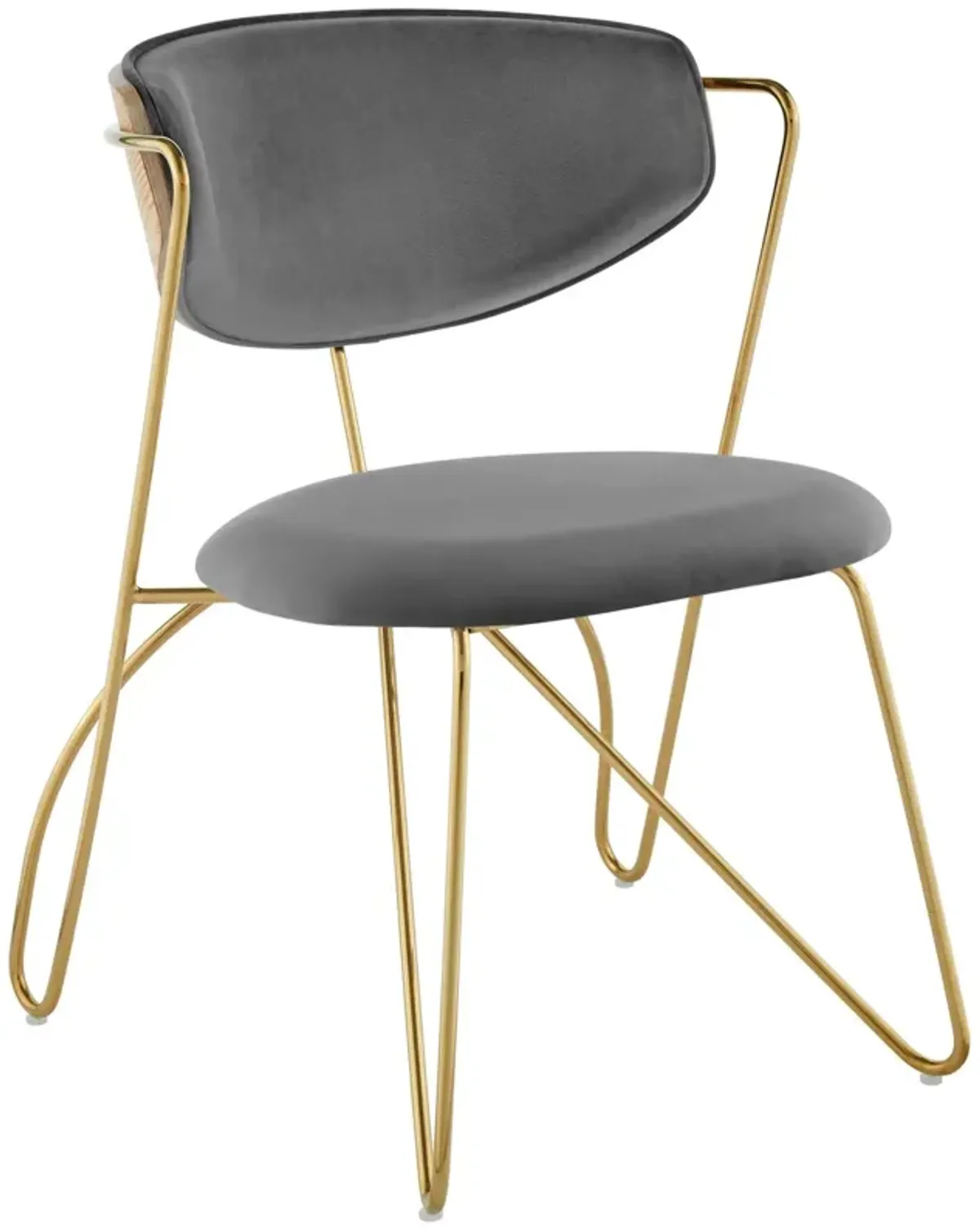 Prevail Gold Stainless Steel Dining and Accent Performance Velvet Chair