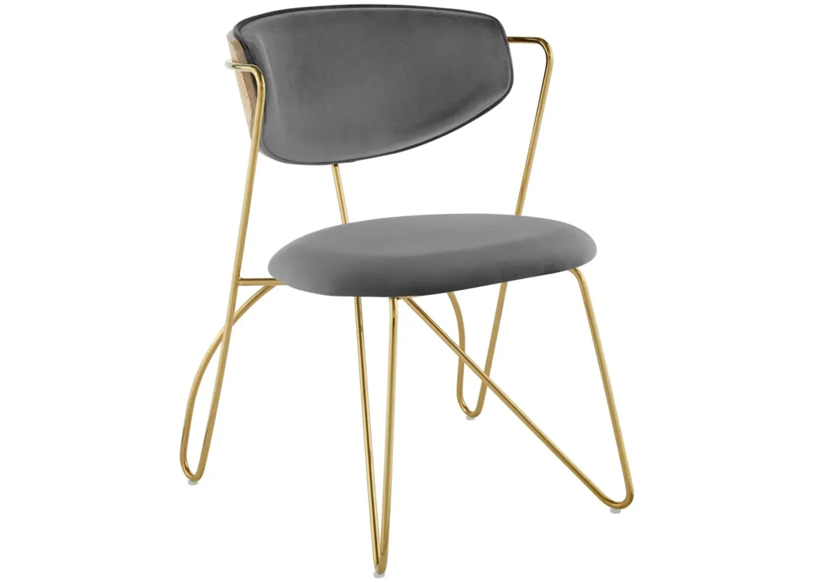 Prevail Gold Stainless Steel Dining and Accent Performance Velvet Chair