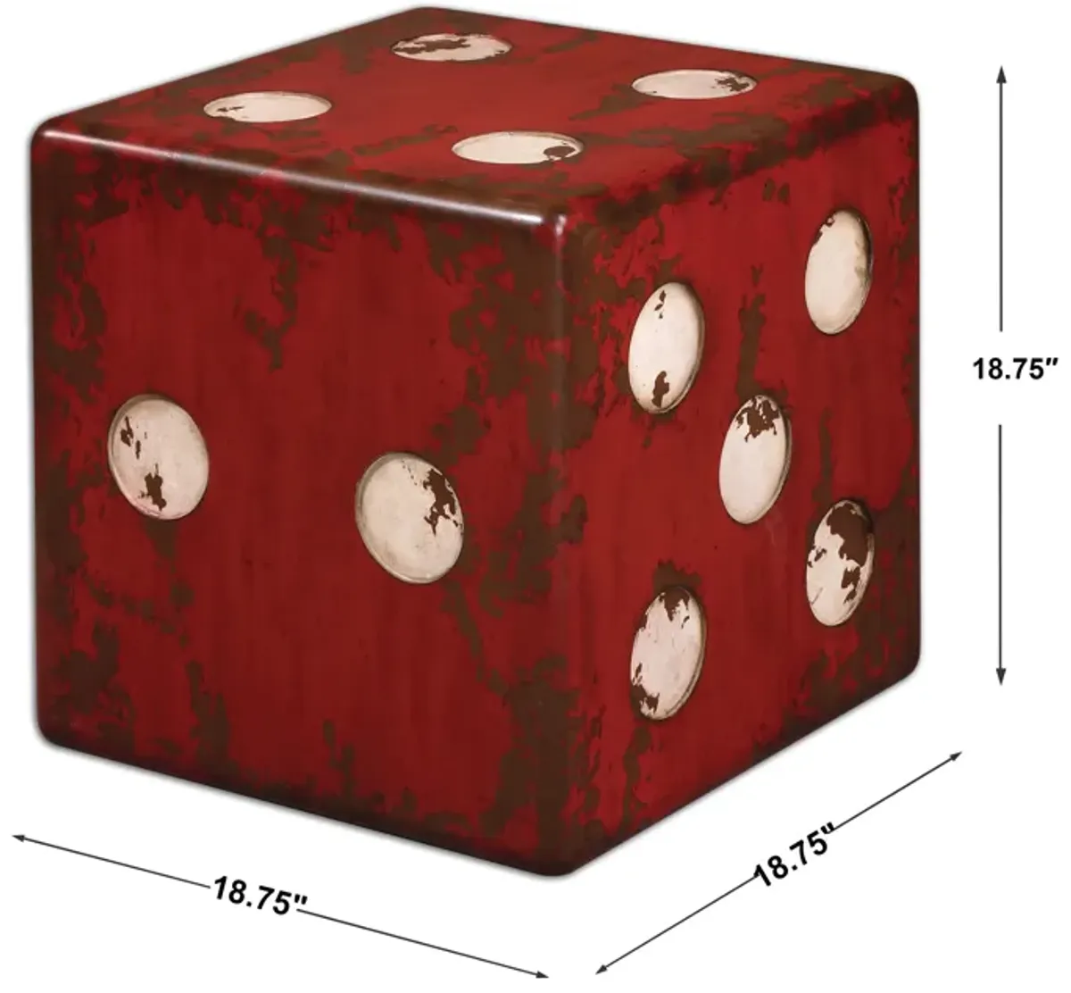 Dice Red Accent Table