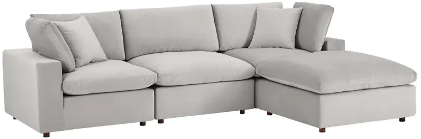 Commix Down Filled Overstuffed Performance 4-Piece Sectional Sofa