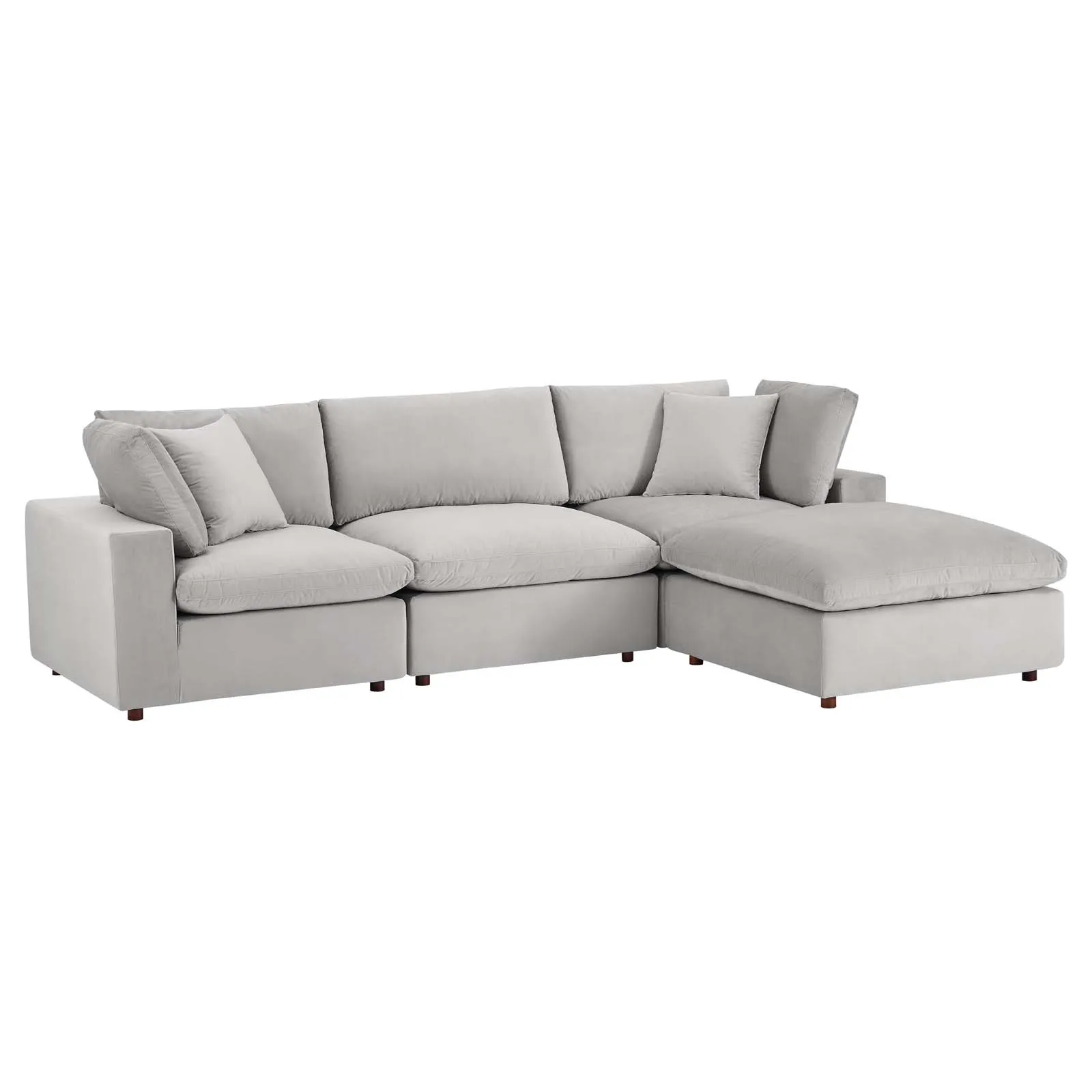 Commix Down Filled Overstuffed Performance 4-Piece Sectional Sofa