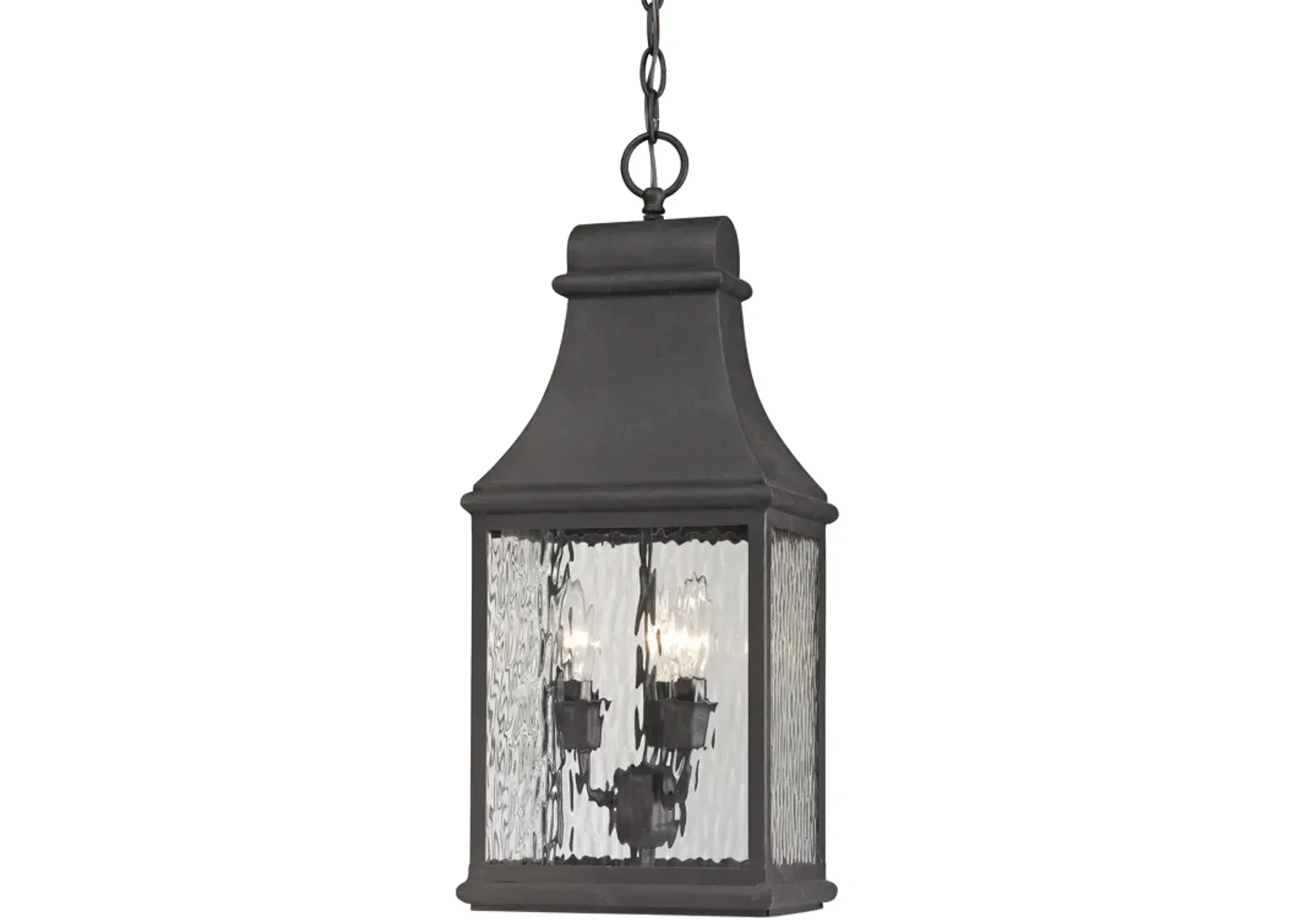 Forged Jefferson 9" Wide 3-Light Outdoor Pendant - Charcoal