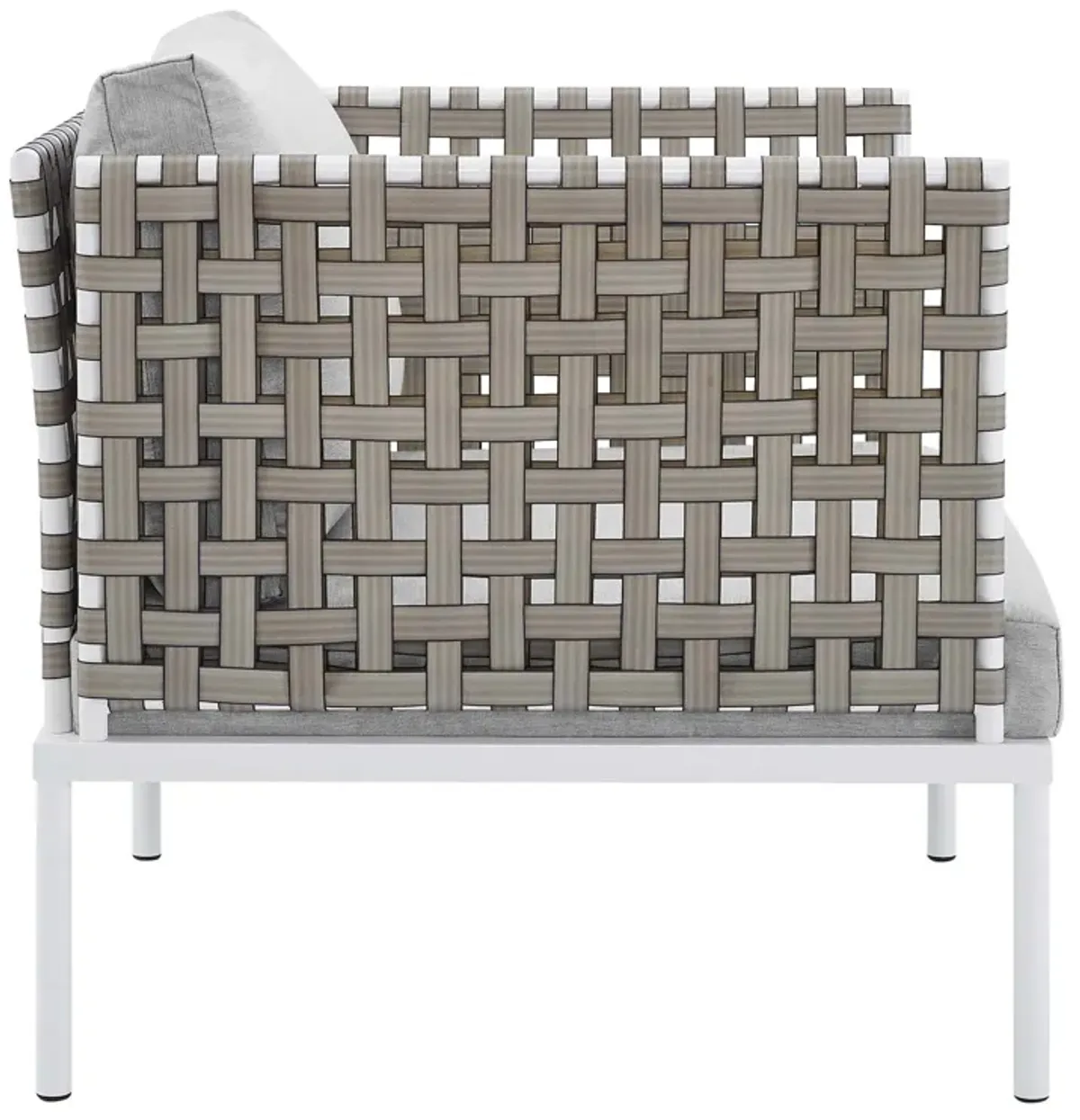 Harmony 8-Piece  Sunbrella® Basket Weave Outdoor Patio Aluminum Seating Set