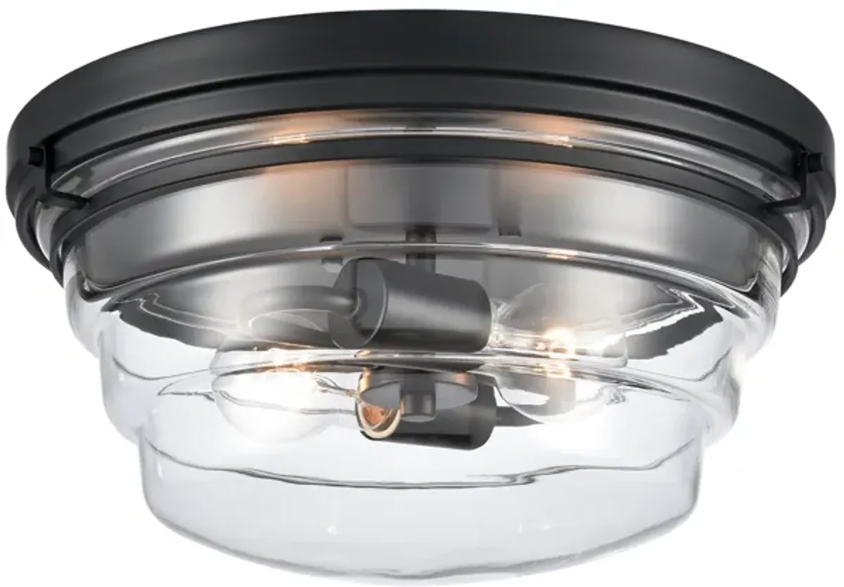 Boyer 14" Wide 2-Light Flush Mount - Matte Black