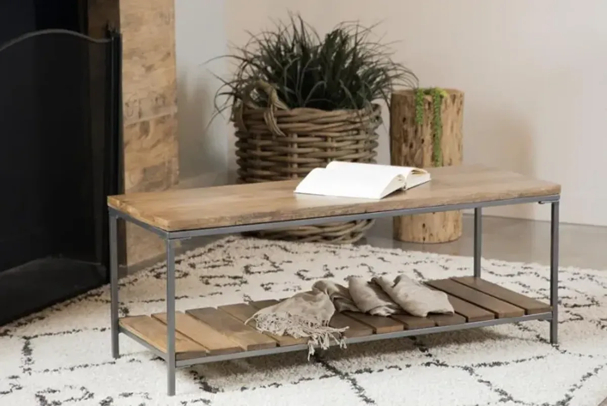 Gerbera Accent Bench with Slat Shelf