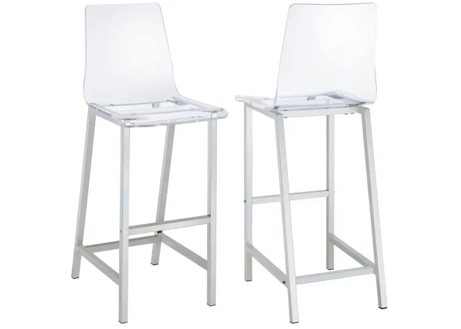 Juelia Bar Stools Chrome and Clear Acrylic (Set of 2)