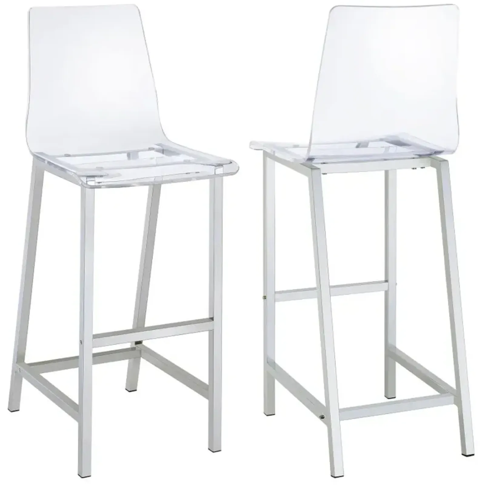 Juelia Bar Stools Chrome and Clear Acrylic (Set of 2)