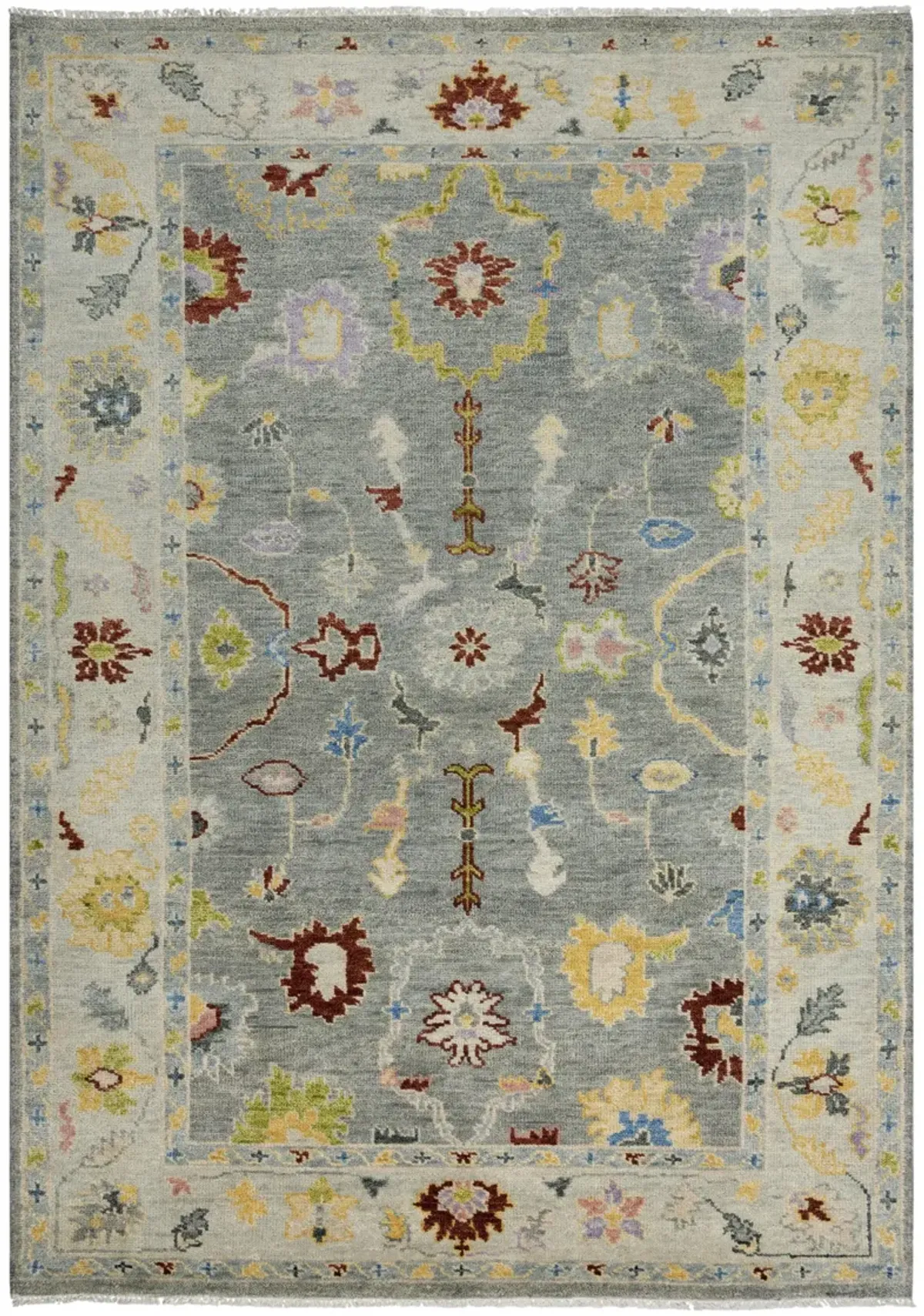 Envision Gray/Beige  Hand Spun Wool 6' x 9' Rectangle Rug