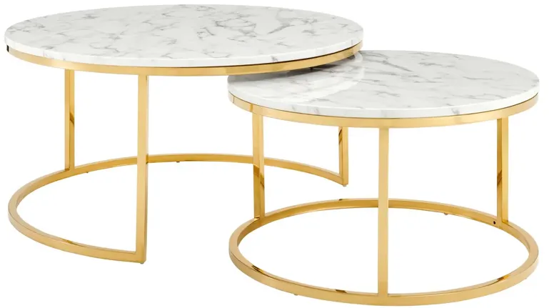 Ravenna Artificial Marble Nesting Coffee Table