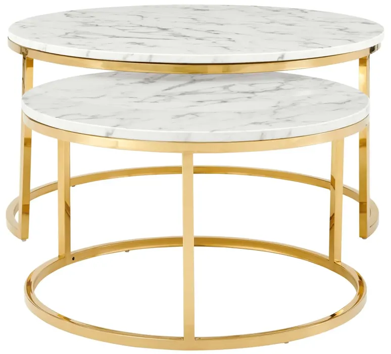 Ravenna Artificial Marble Nesting Coffee Table