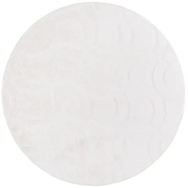 FAUX RABBIT FUR 872 IVORY 6' x 6' Round Round Rug