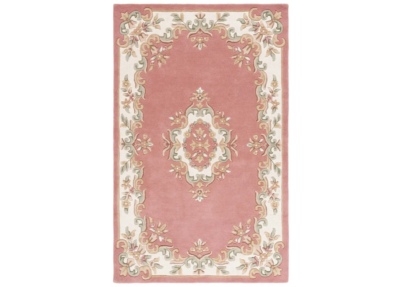 AUBUSSON 301 PINK  8' x 10' Large Rectangle Rug