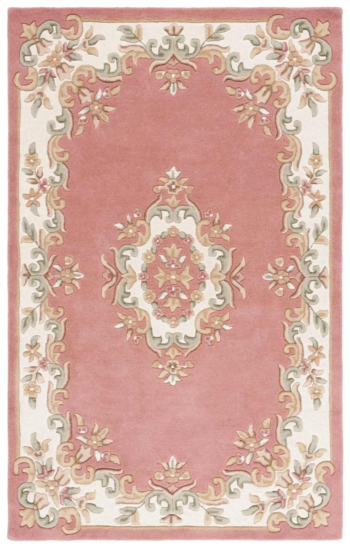 AUBUSSON 301 PINK  8' x 10' Large Rectangle Rug