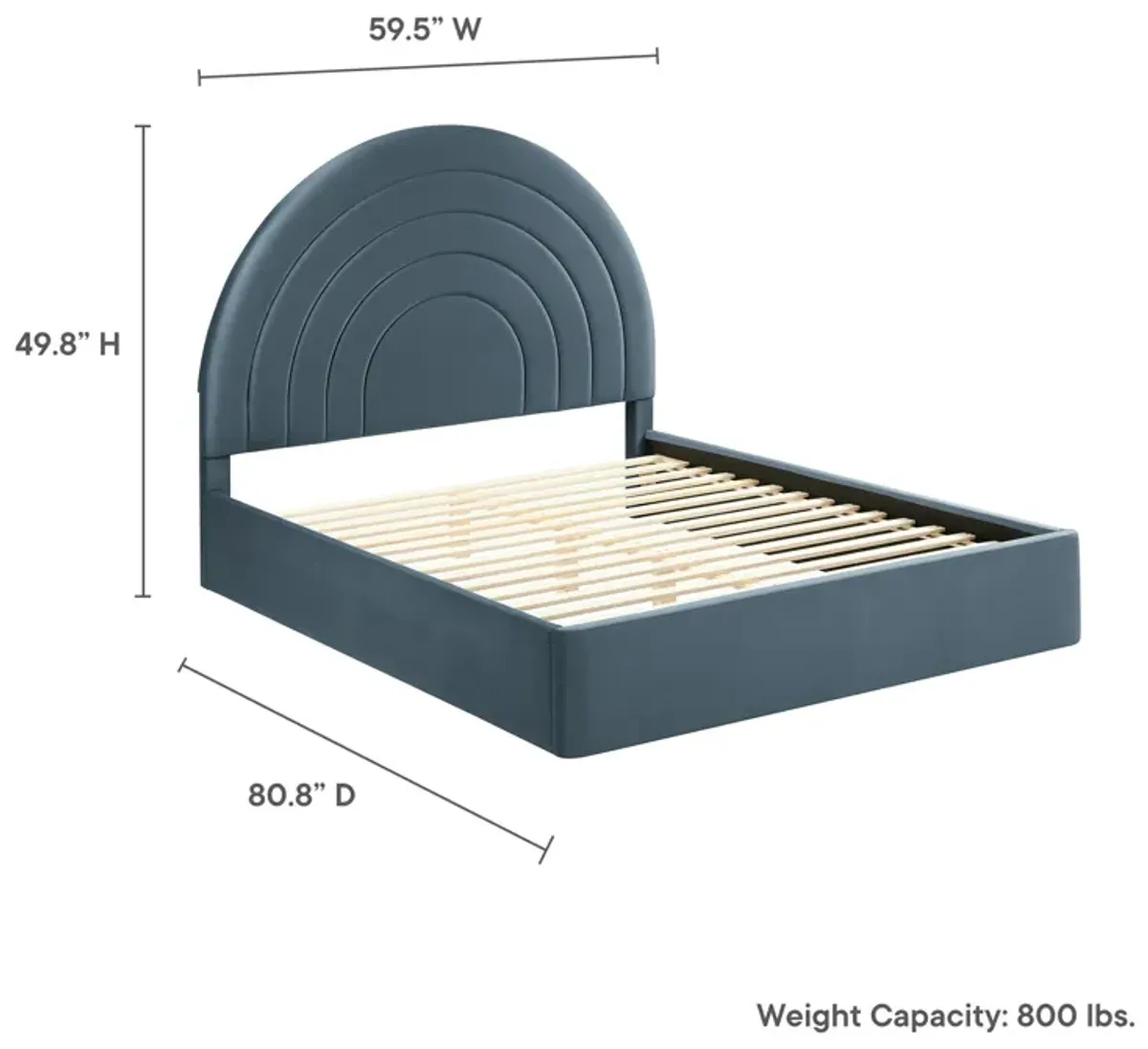 Solana Arched Performance Velvet Full Platform Bed by Modway