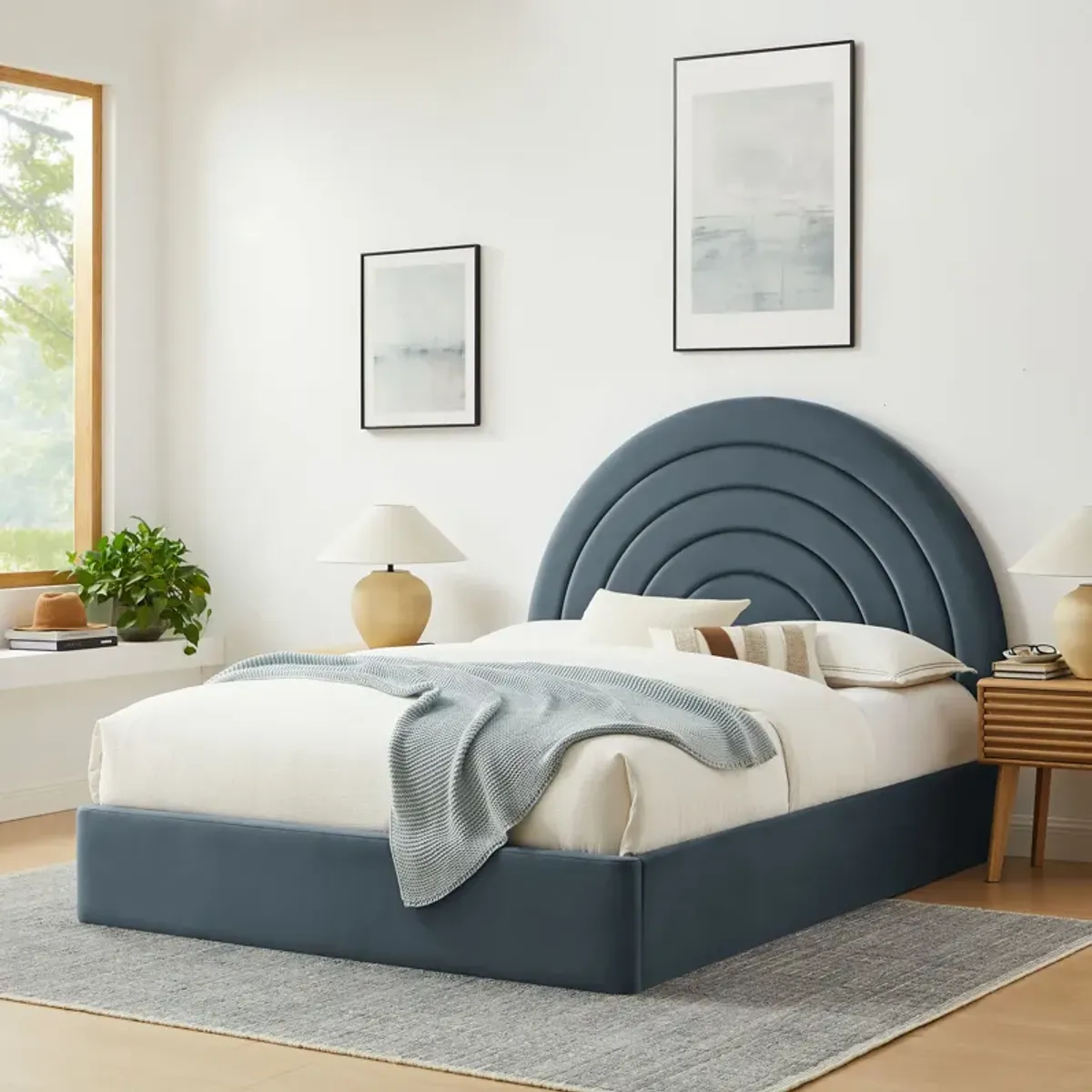 Solana Arched Performance Velvet Full Platform Bed by Modway