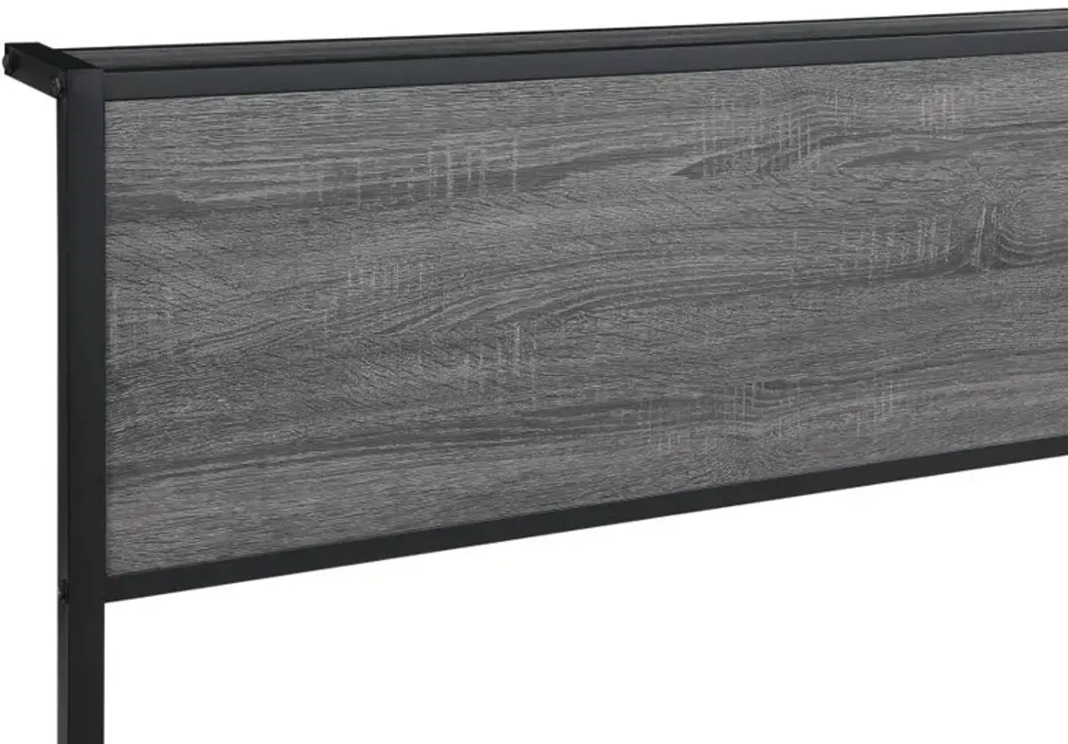 Ricky Full Platform Bed Grey and Black