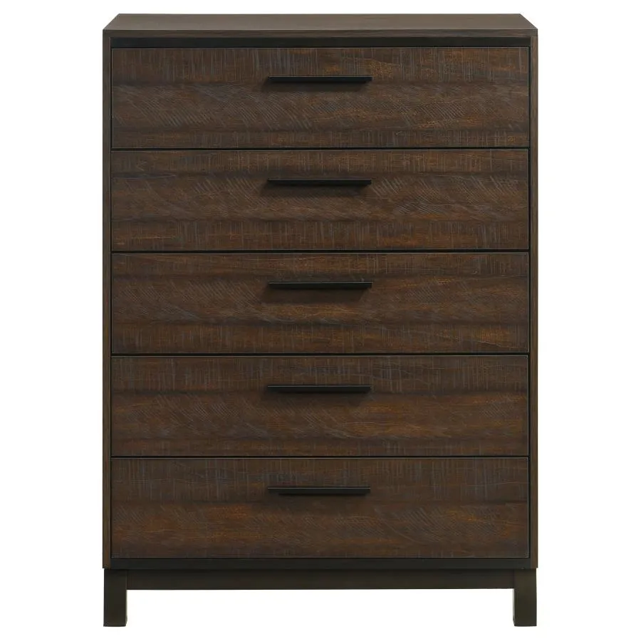 Edmonton 5-drawer Chest Rustic Tobacco