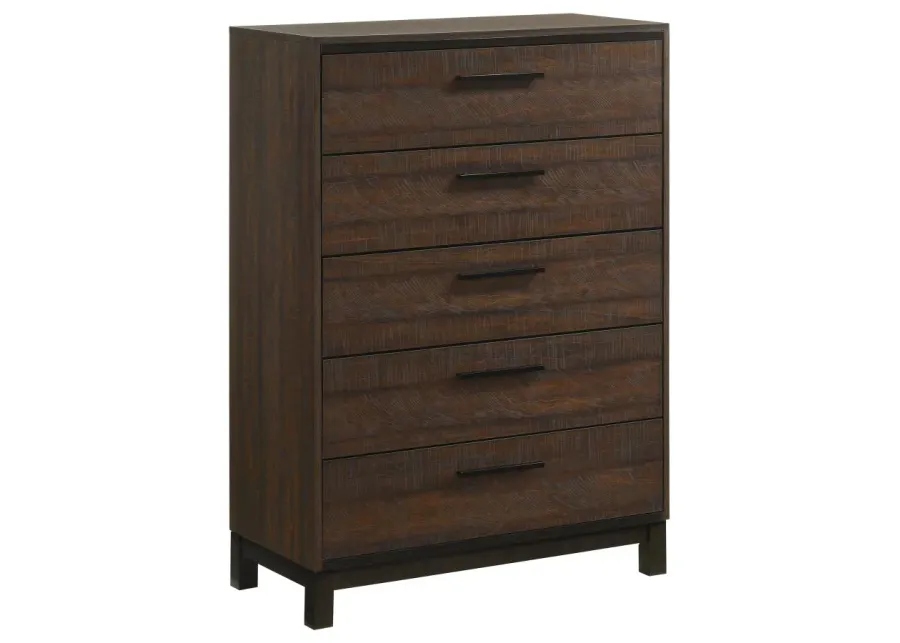 Edmonton 5-drawer Chest Rustic Tobacco