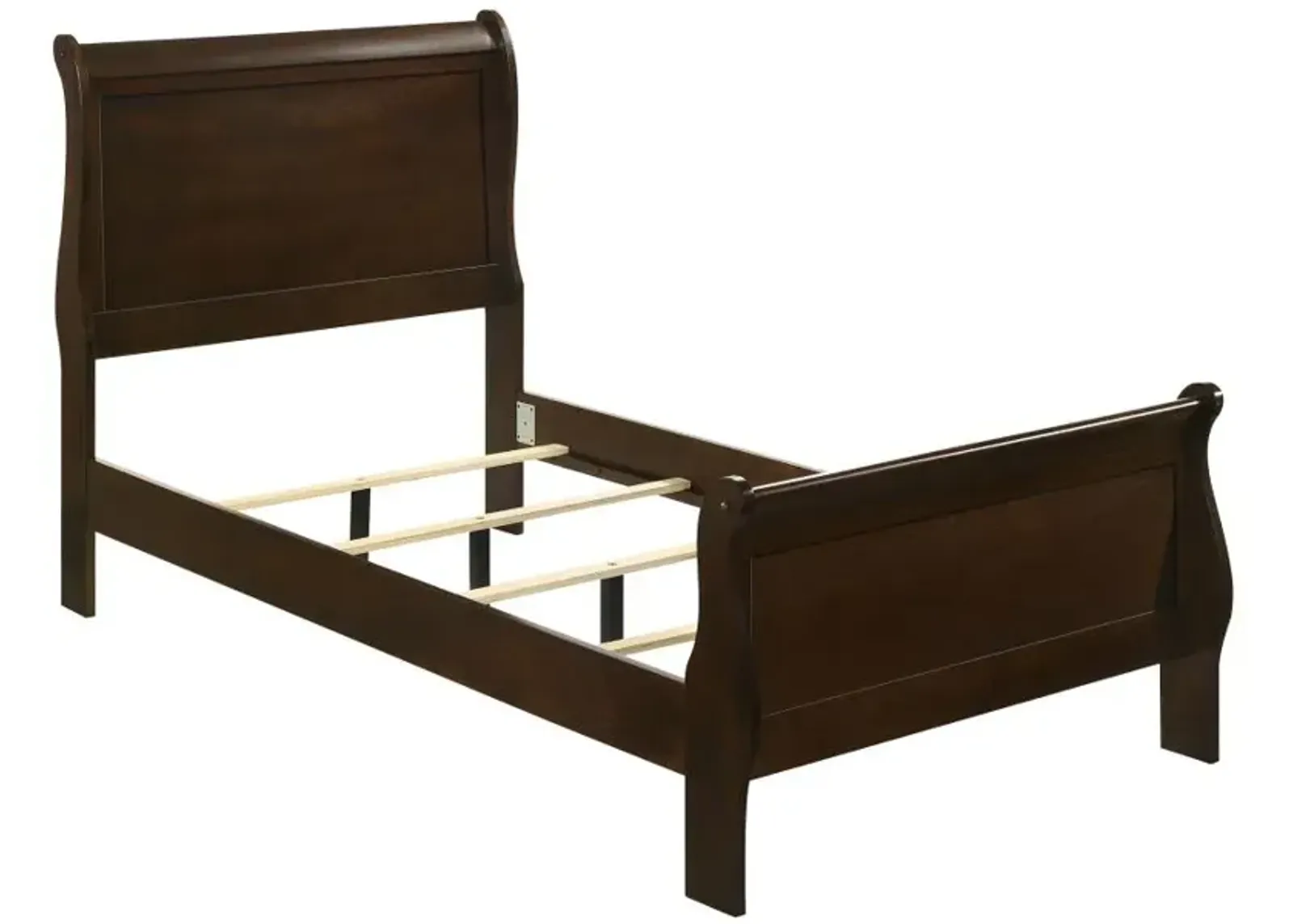 Louis Philippe Twin Panel Sleigh Bed Cappuccino